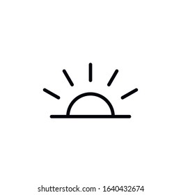 Simple sunset line icon. Stroke pictogram. Vector illustration isolated on a white background. Premium quality symbol. Vector sign for mobile app and web sites.