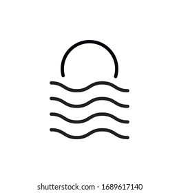 Icono de línea de puesta de sol simple. Pictograma de trazo. Ilustración vectorial aislada en un fondo blanco. Símbolo de calidad superior. Signo de vector para aplicaciones móviles y sitios web.