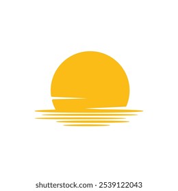 Simple Sunset Logo Vector Icon Template Illustration