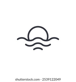 Simple Sunset Logo Vector Icon Template Illustration