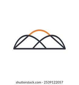 Simple Sunset Logo Vector Icon Template Illustration