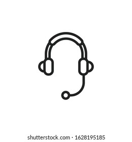 Simple support line icon. Stroke pictogram. Vector illustration isolated on a white background. Premium quality symbol. Vector sign for mobile app and web sites.