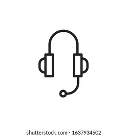 Simple support line icon. Stroke pictogram. Vector illustration isolated on a white background. Premium quality symbol. Vector sign for mobile app and web sites.