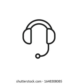 Icono de línea de soporte simple. Pictograma de trazo. Ilustración vectorial aislada en un fondo blanco. Símbolo de calidad superior. Signo de vector para aplicaciones móviles y sitios web.