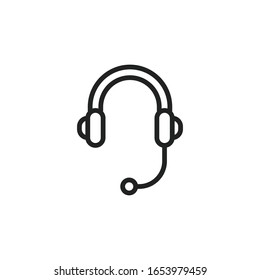 Simple support line icon. Stroke pictogram. Vector illustration isolated on a white background. Premium quality symbol. Vector sign for mobile app and web sites.