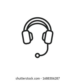 Icono de línea de soporte simple. Pictograma de trazo. Ilustración vectorial aislada en un fondo blanco. Símbolo de calidad superior. Signo de vector para aplicaciones móviles y sitios web.