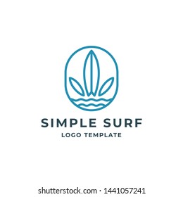 Simple Surf with wave logo template