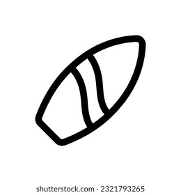 Icono simple de Surfboard. El icono puede utilizarse para sitios web, plantillas de impresión, plantillas de presentación, ilustraciones, etc