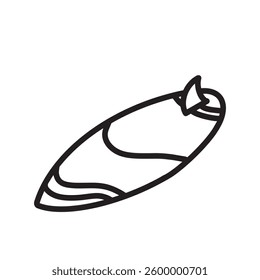 simple surfboard icon. minimalist vector format. logos, stickers, merchandise, and user interface elements