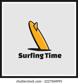 simple surfing illustration logo concept