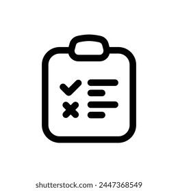 Simple Survey line icon isolated on a white background