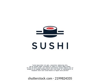 simple sushi creative logo design vector