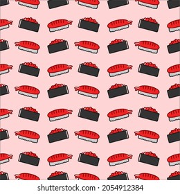 simple sushi pattern background vector