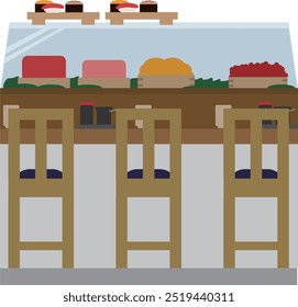 Simple sushi restaurant counter image icon material