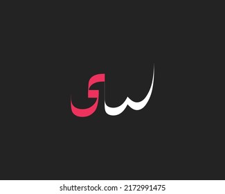 Simple SW Letter Logo Design Vector Template