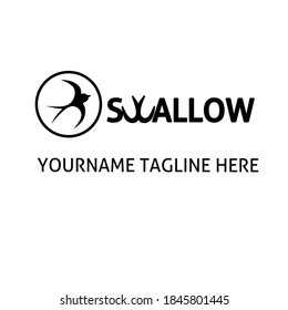 simple swallow bird logo template design