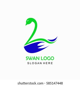 Simple swan abstract logo
