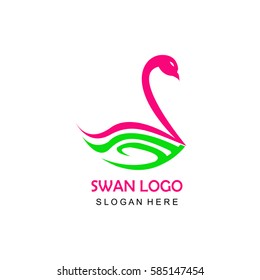 Simple swan abstract logo