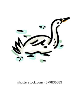 Simple swan drawing