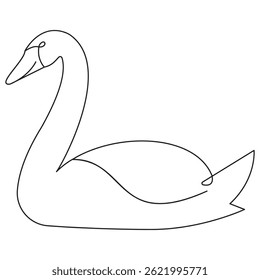 Ilustração de arte de linha de cisne simples