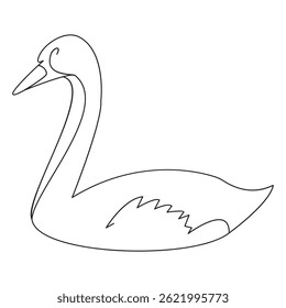 Ilustração de arte de linha de cisne simples