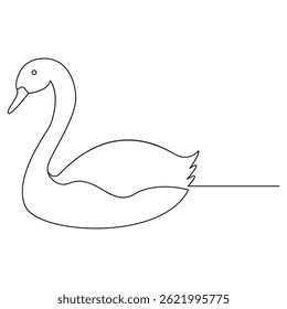Ilustração de arte de linha de cisne simples