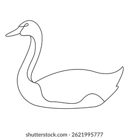 Ilustração de arte de linha de cisne simples