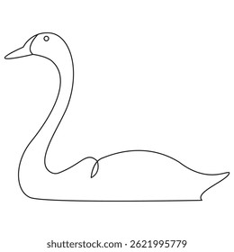 Ilustração de arte de linha de cisne simples