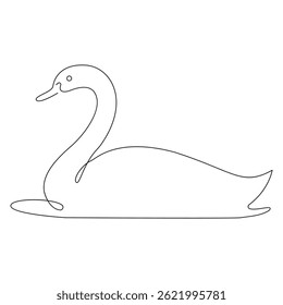 Ilustração de arte de linha de cisne simples