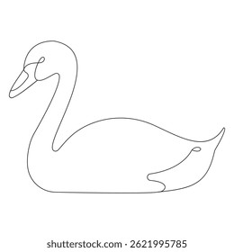 Ilustração de arte de linha de cisne simples