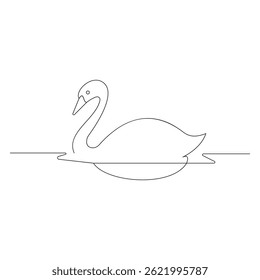 Ilustração de arte de linha de cisne simples