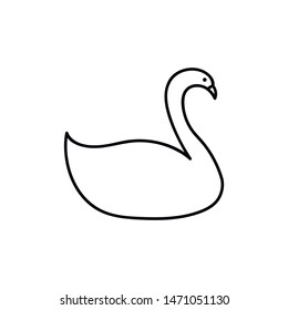 Simple swan line icon. Stroke pictogram. Vector illustration isolated on a white background. Premium quality symbols. Vector sign for mobile app and web sites