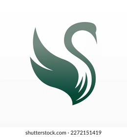 Einfaches Design für Schwan-Logo. Vorlage für das Geflügellogo. Schönes Tierlogo