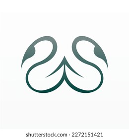 Simple swan logo design. Poultry logo template. Beautiful winged animal logo