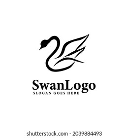 Simple swan logo design template