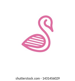 simple swan logo design vector