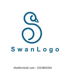 simple swan logo design vector
