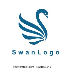 simple swan logo design vector