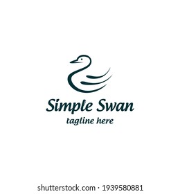 Simple Swan logo design vector illustration
