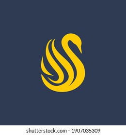 einfaches Schwan-Logo, Vektorgrafik.
Abstrakte minimalistische Logo-Symbol-Silhouette eines Schwans