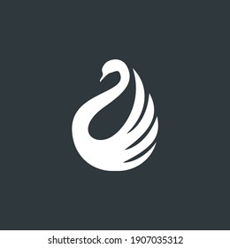 simple swan logo vector.
Abstract minimalistic logo icon bird silhouette of a swan