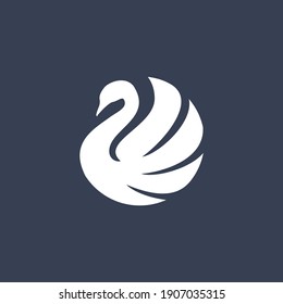 simple swan logo vector.
Abstract minimalistic logo icon bird silhouette of a swan