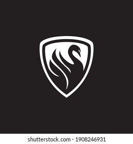 Simple swan logo vector.
Abstract minimalistic logo icon bird silhouette of a swan