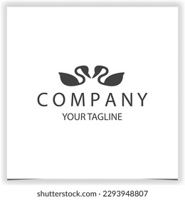 simple swan silhouette logo premium elegant template vector eps 10