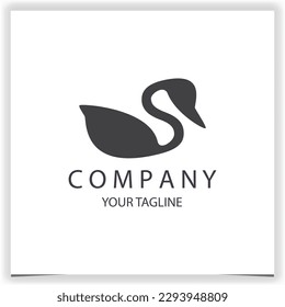 simple swan silhouette logo premium elegant template vector eps 10