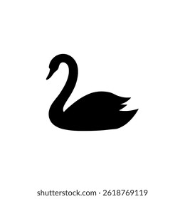uma simples silhueta de cisne, perfeita para logotipos, marcas ou elementos de design. elegante e moderno, este vetor é ideal para vários projetos criativos.