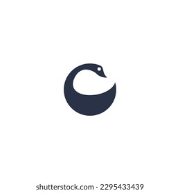 
diseño de logotipo de vector de cisne simple