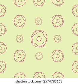 simple sweet donut pattern. seamless pattern of donut for your food packaging background. sweet donut seamless pattern. donut with line style for your background pattern