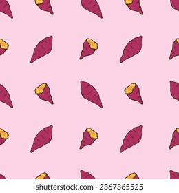 simple sweet potatoes character seamless pattern