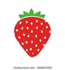 Simple Sweet Strawberry Icon. Vector Illustration